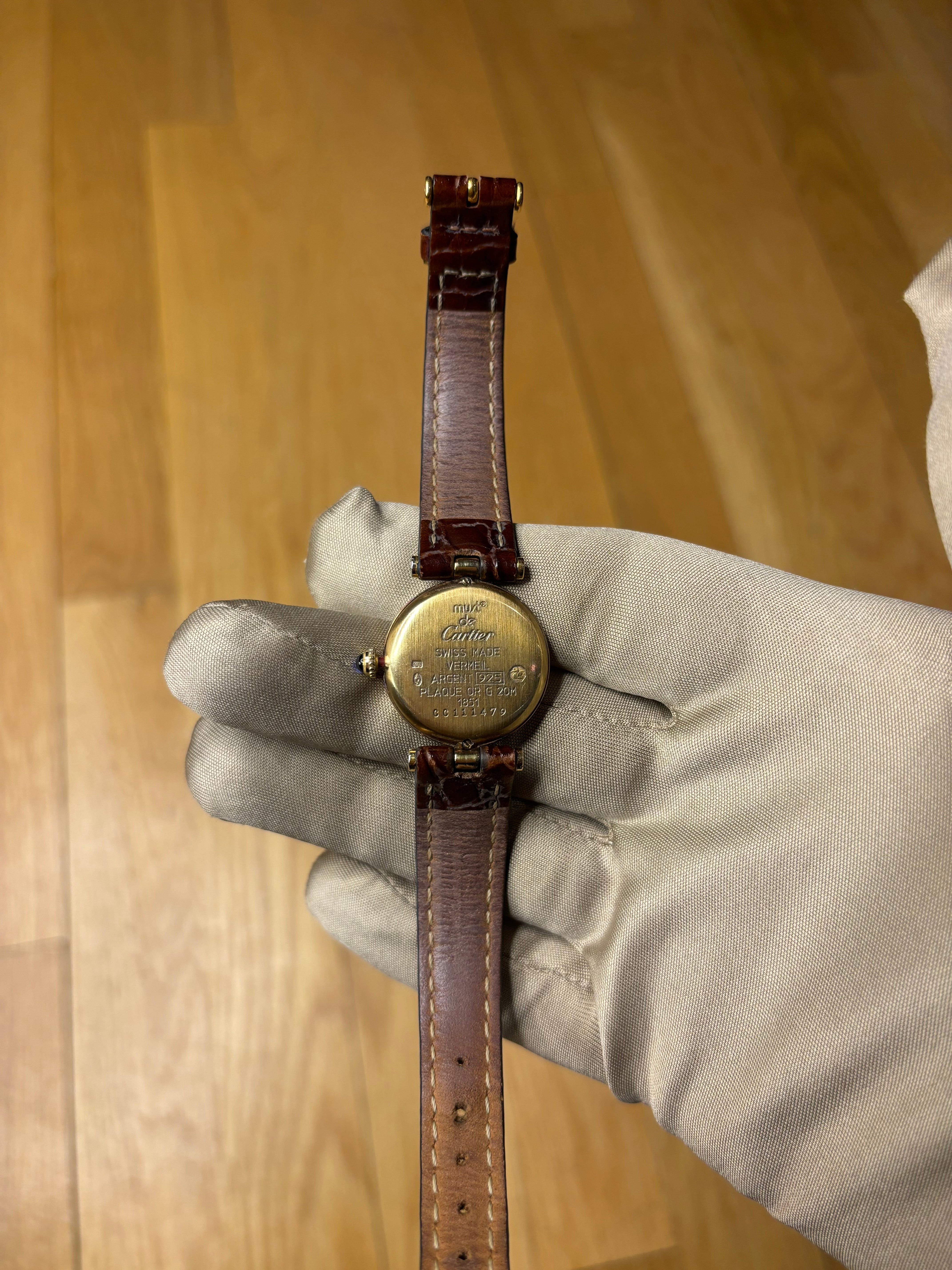 Cartier Must De Vendome Brown Leather Strap