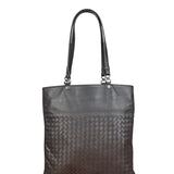 Bottega Veneta Chocolate Brown Leather Intercciato Tote Bag