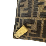 Fendi Brown Leather Trim Canvas  Zucca Tote Bag
