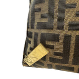 Fendi Brown Leather Trim Canvas  Zucca Tote Bag