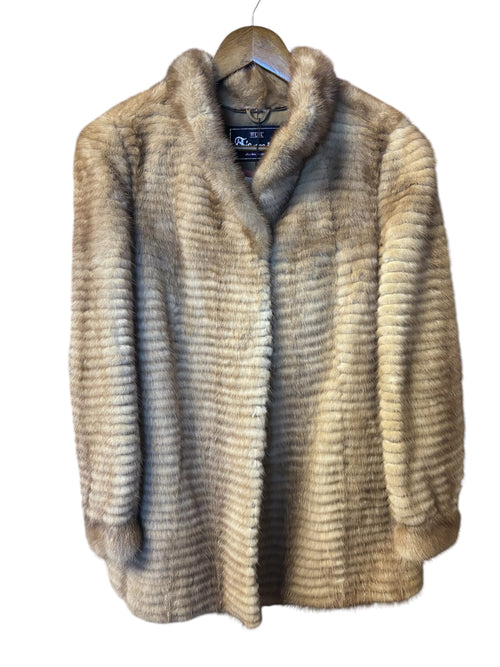 Vintage Light Brown Stripe Mink Fur Coat