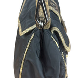 Prada Vintage Tessuto Lucertola Black Lizard Shoulder Bag