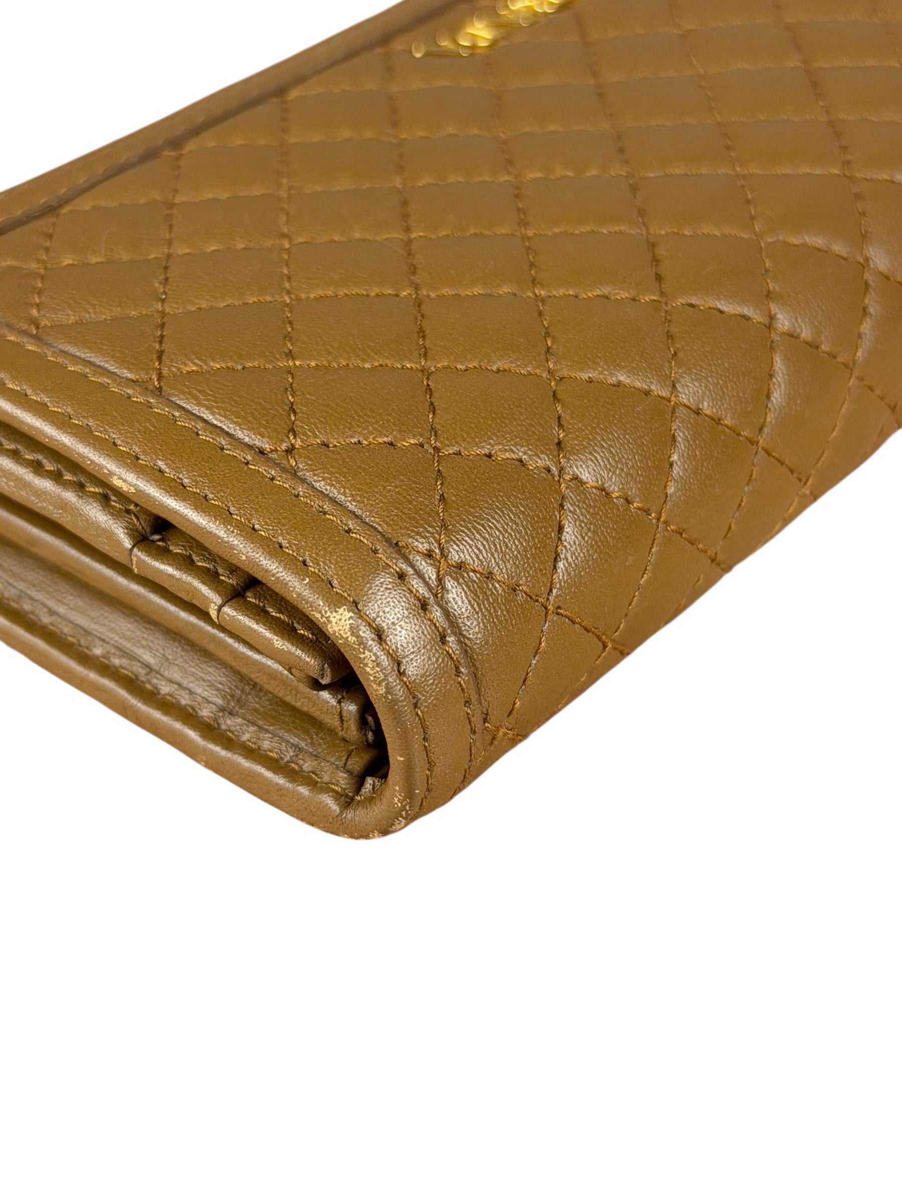 Prada Brown Quilted Leather Long Wallet