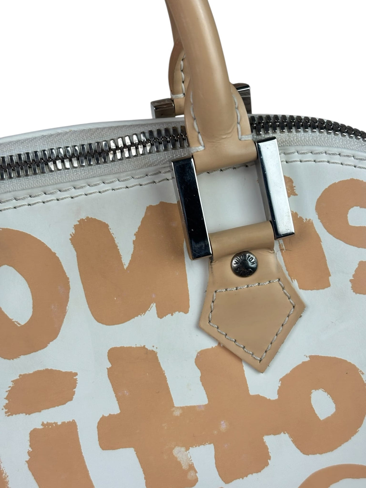 Louis Vuitton White/Beige Graffiti Alma Handbag PM