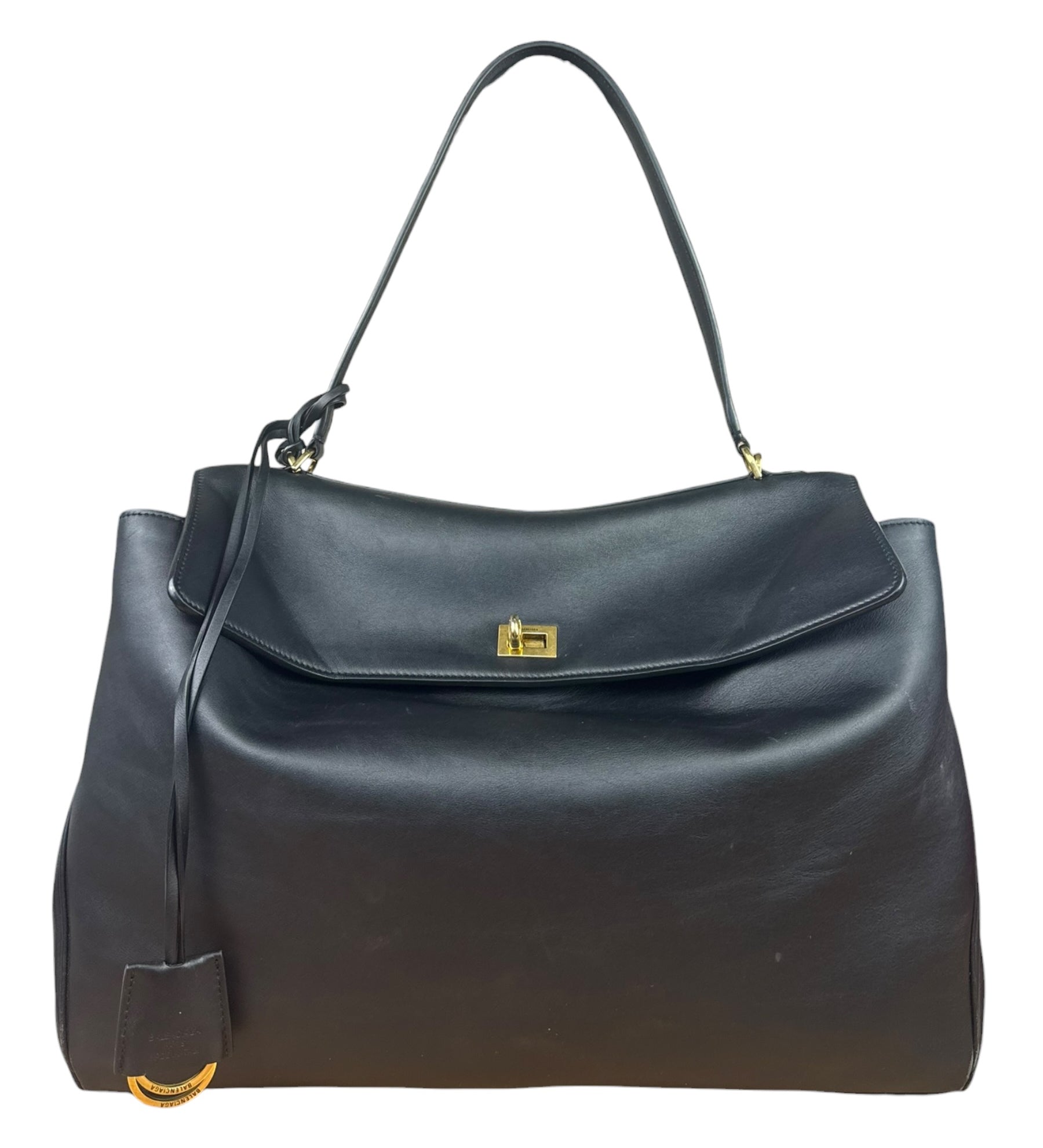 Balenciaga Large Rodeo Leather 2Way Handbag Black