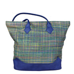 Vivienne Westwood Blue/Green Woven Plaid Saturn Shoulder Bag