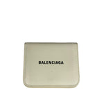 Balenciaga White Leather Cash Mini Wallet
