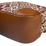 Louis Vuitton Burgundy/Brown Leather Trim Mini Deauville Crossbody Bag