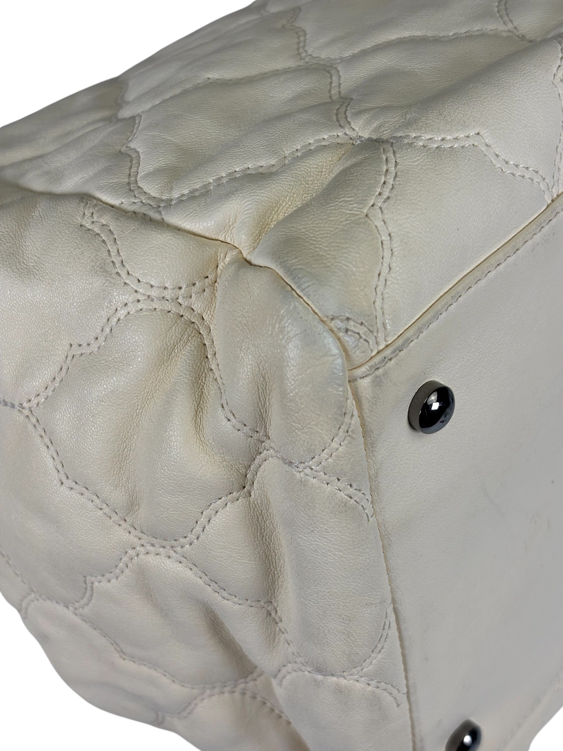 Chanel Beige Quilted Leather  Chain Shoulder Bag 2008
