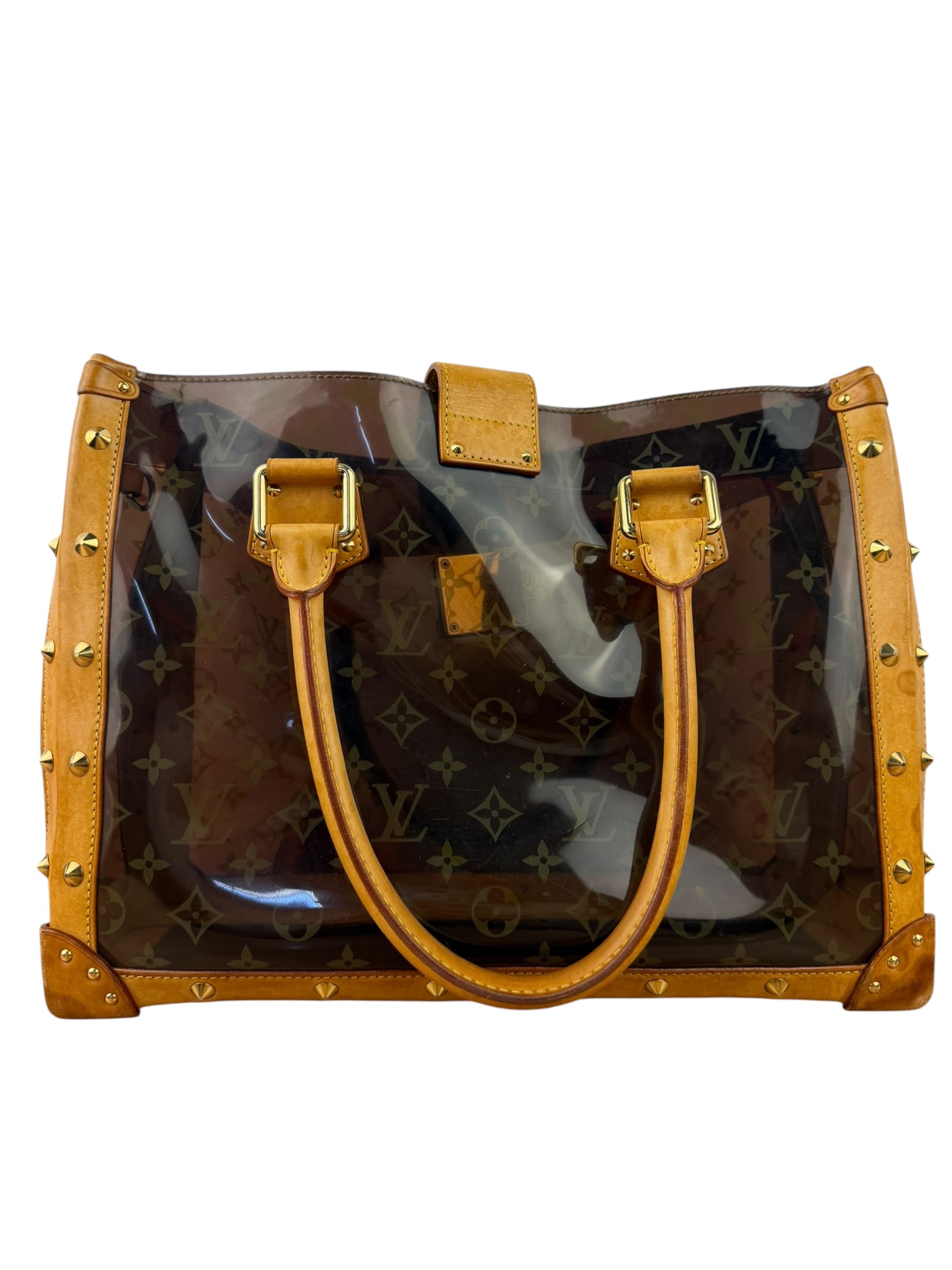 Louis Vuitton Vintage Brown Leather/PVC Monogram Ambre Tote