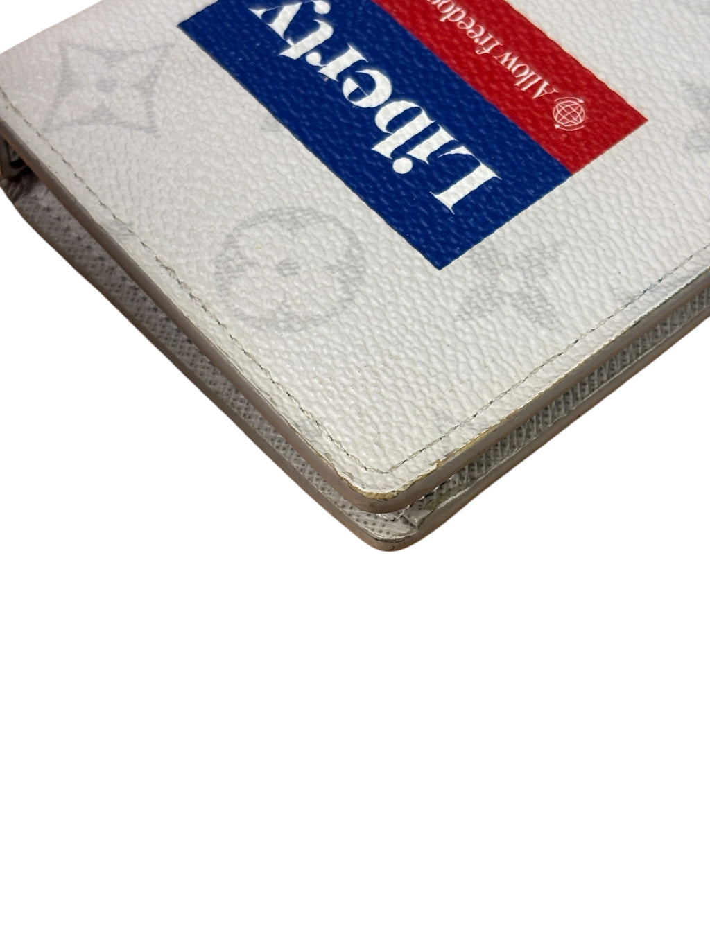 Louis Vuitton Grey Monogram Logo Story Brazza Flap Wallet