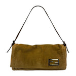 Fendi Brown Corduroy Baguette Shoulder Bag