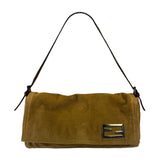 Fendi Brown Corduroy Baguette Shoulder Bag