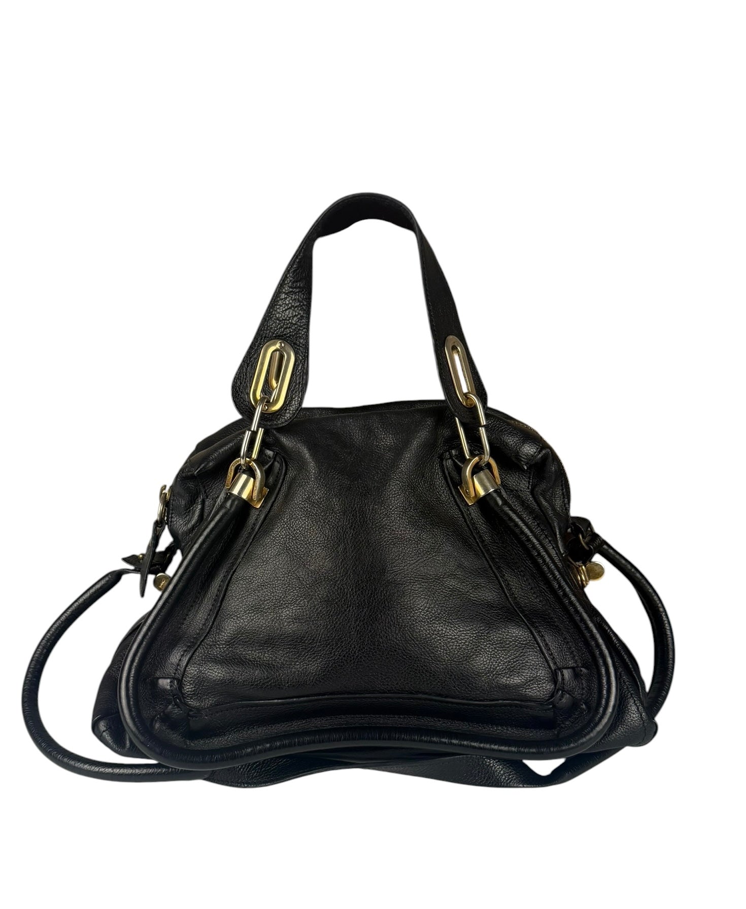 Chloe Black Leather Paraty Shoulder Bag
