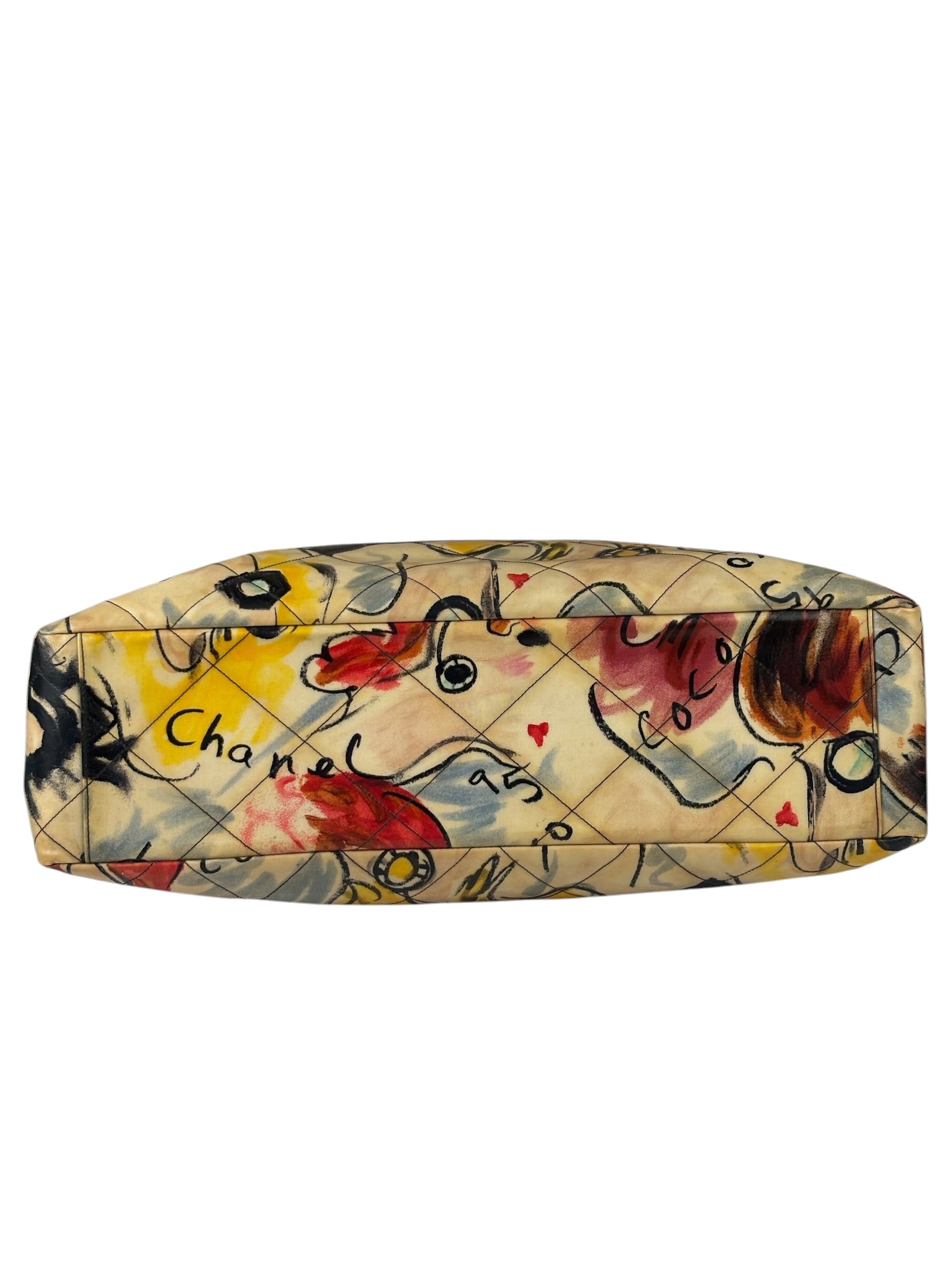 Chanel Multicolor Graffiti Coated Canvas Tote