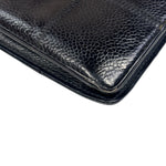 Chanel Black Caviar Chocolate Bar Bi-Fold Long Wallet 2005