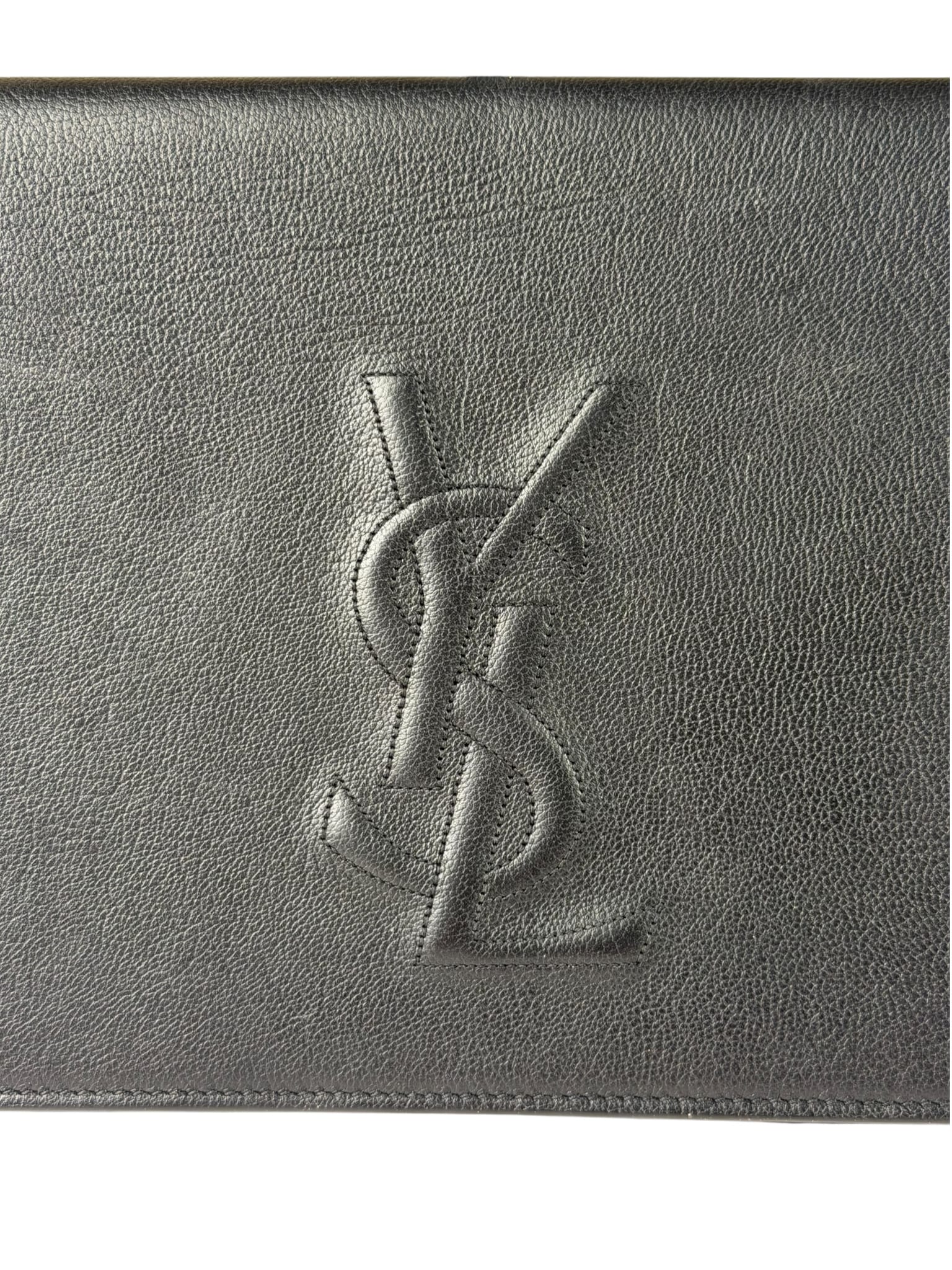 Yves Saint Laurent Black Leather Flap Clutch