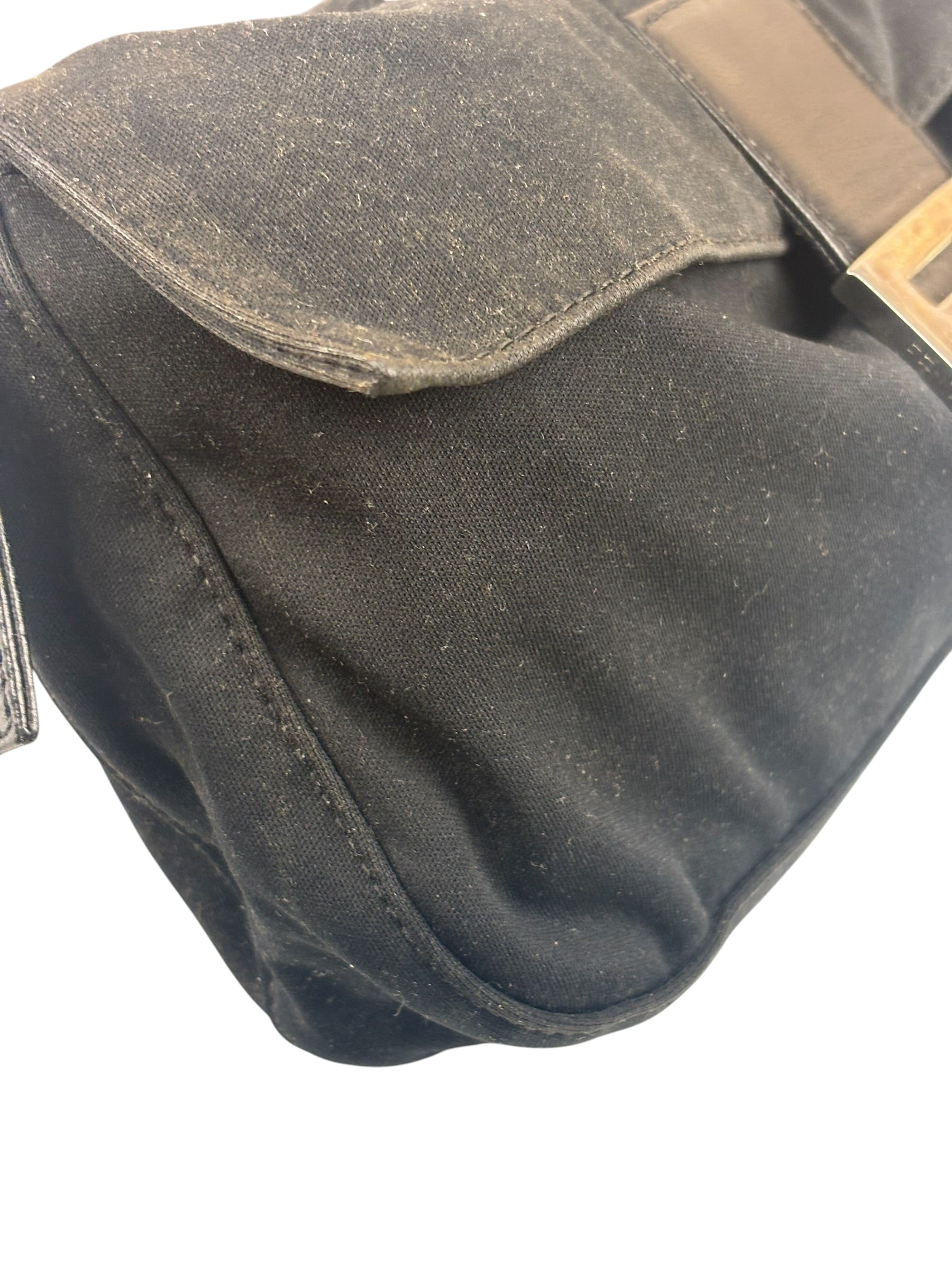 Fendi Black Nylon Mamma Baguette Handbag