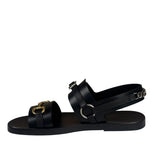 Gucci Black Cordovan Horsebit Sandals