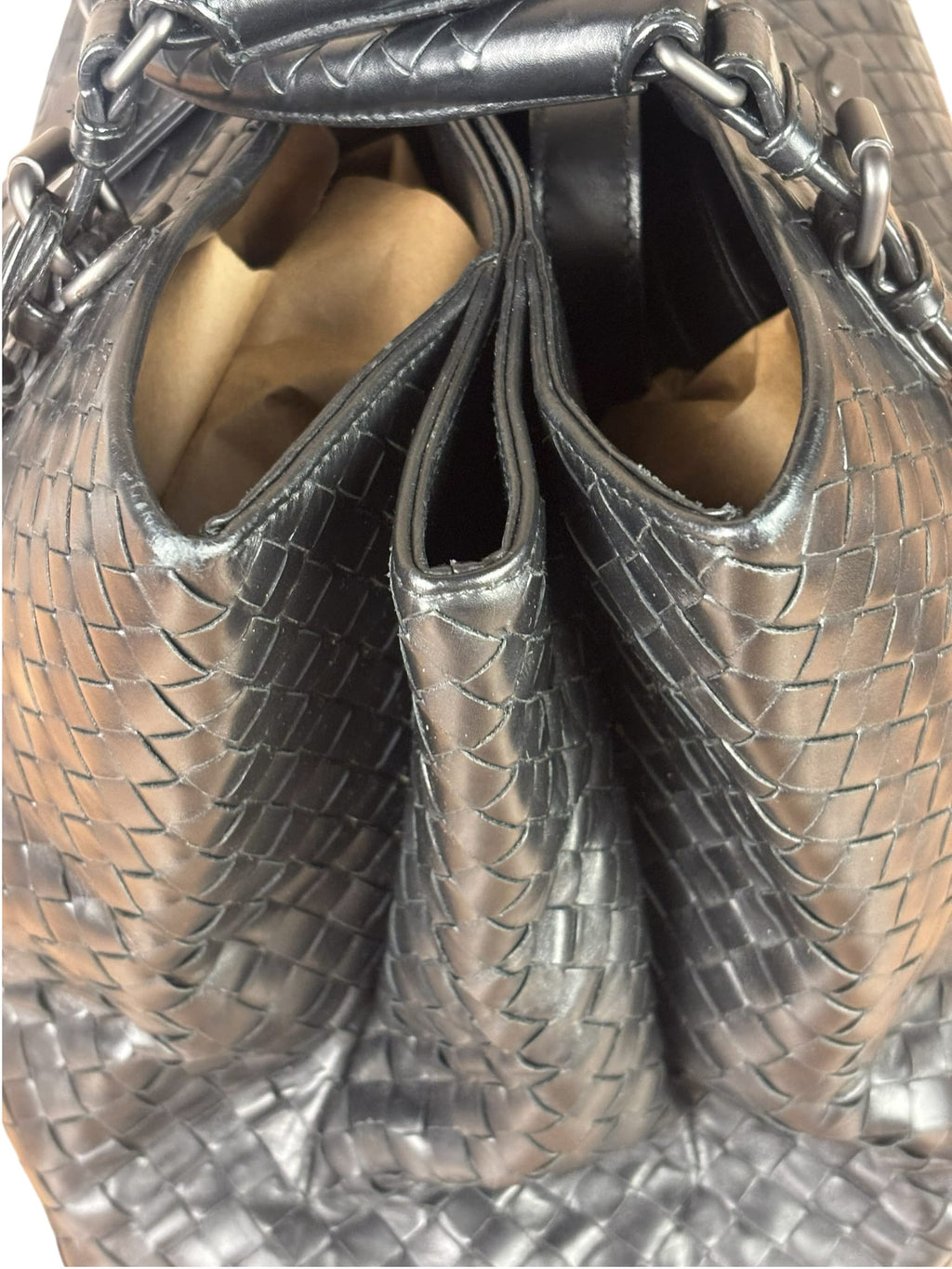 Bottega Veneta Black Intrecciato Two-Way Tote Bag