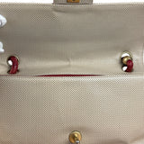 Chanel Beige Perforated Leather CC Flap Bag 2001