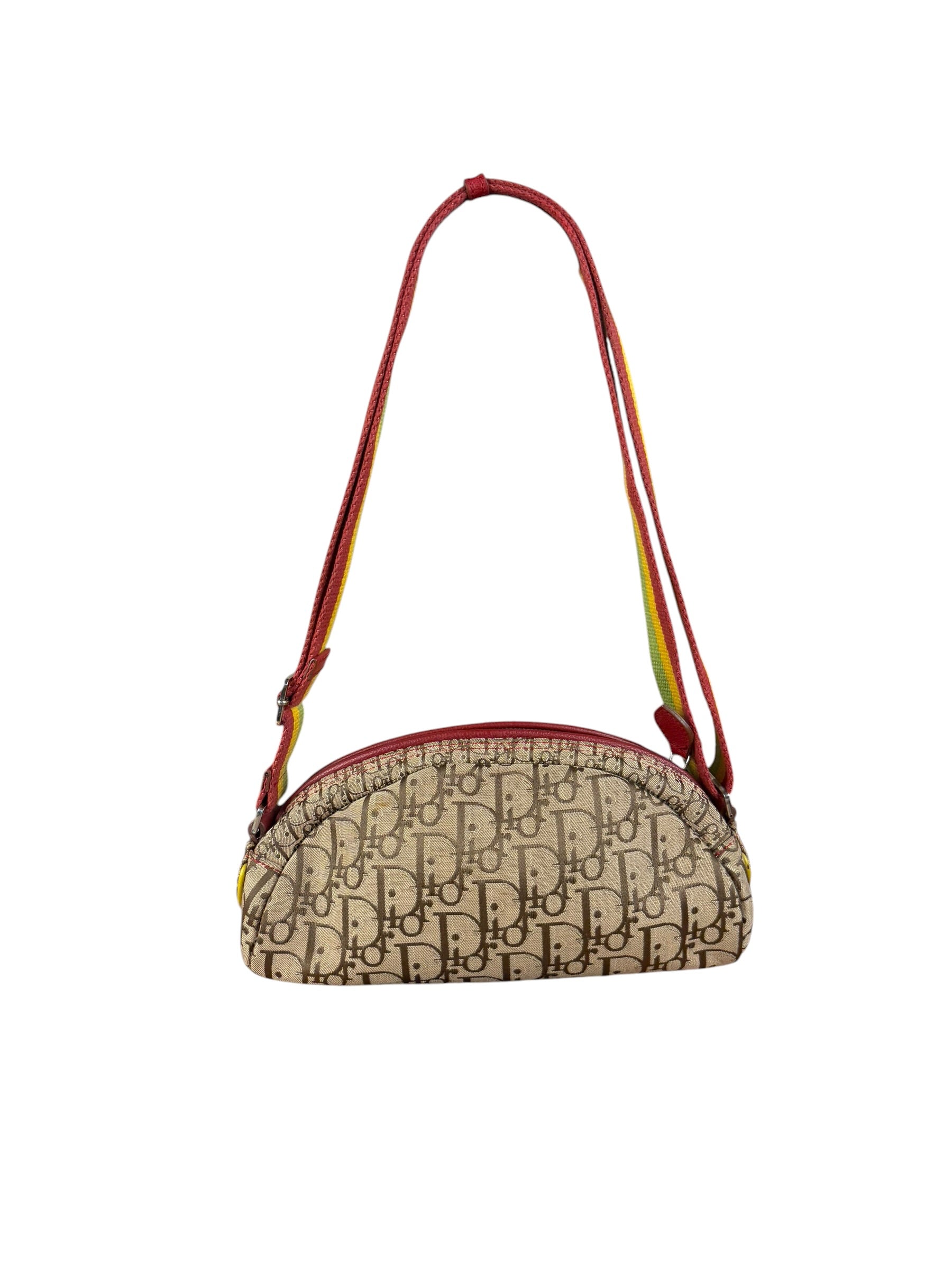 Christian Dior Vintage Trotter Canvas Rasta Crossbody Bag
