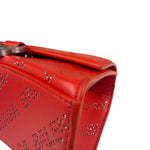 Balenciaga Red Leather Hourglass XS Rhinestones Two-Way Bag