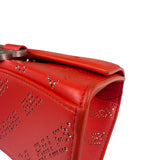Balenciaga Red Leather Hourglass XS Rhinestones Two-Way Bag