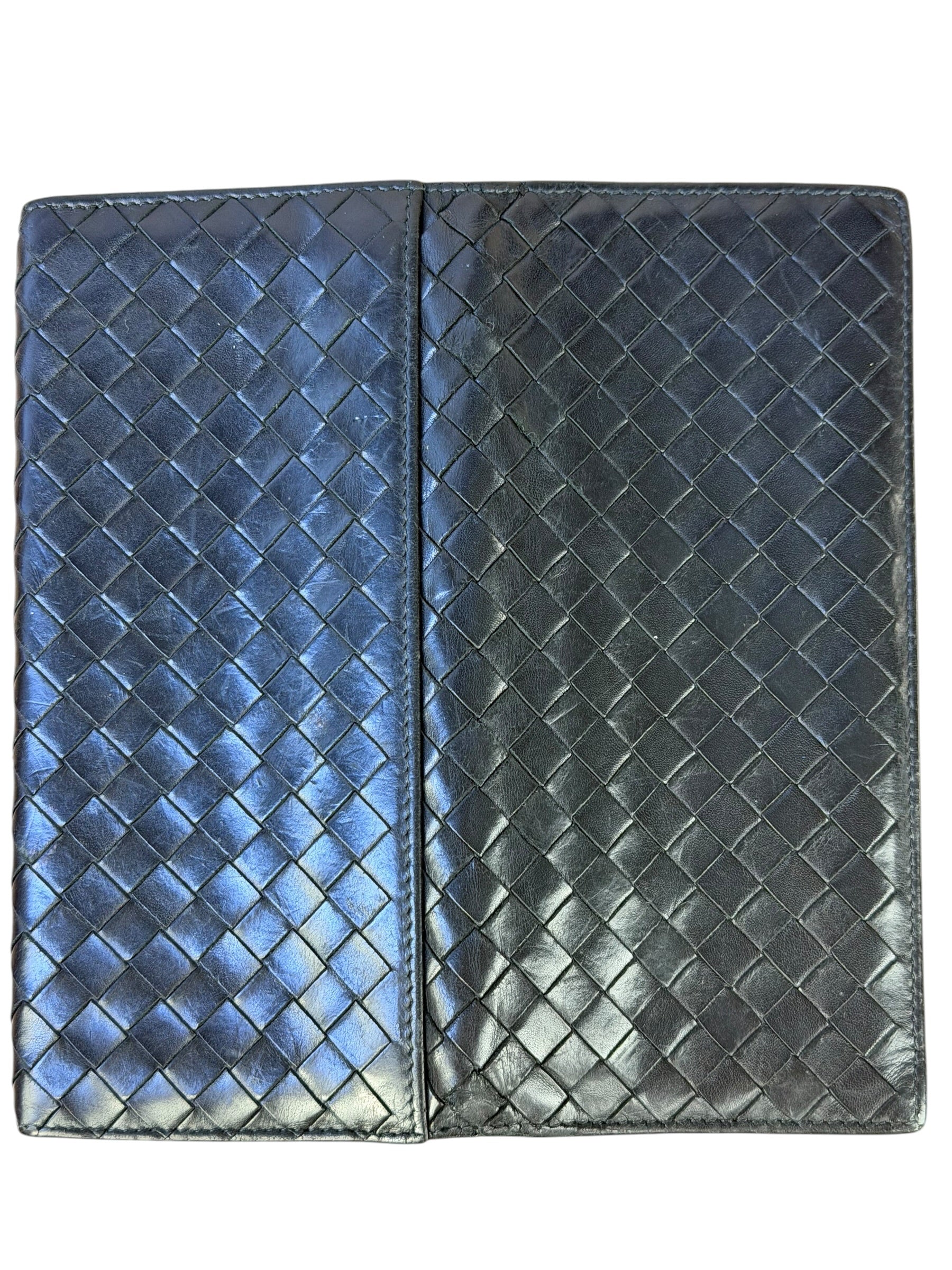 Bottega Veneta Black Intercciato Long Wallet