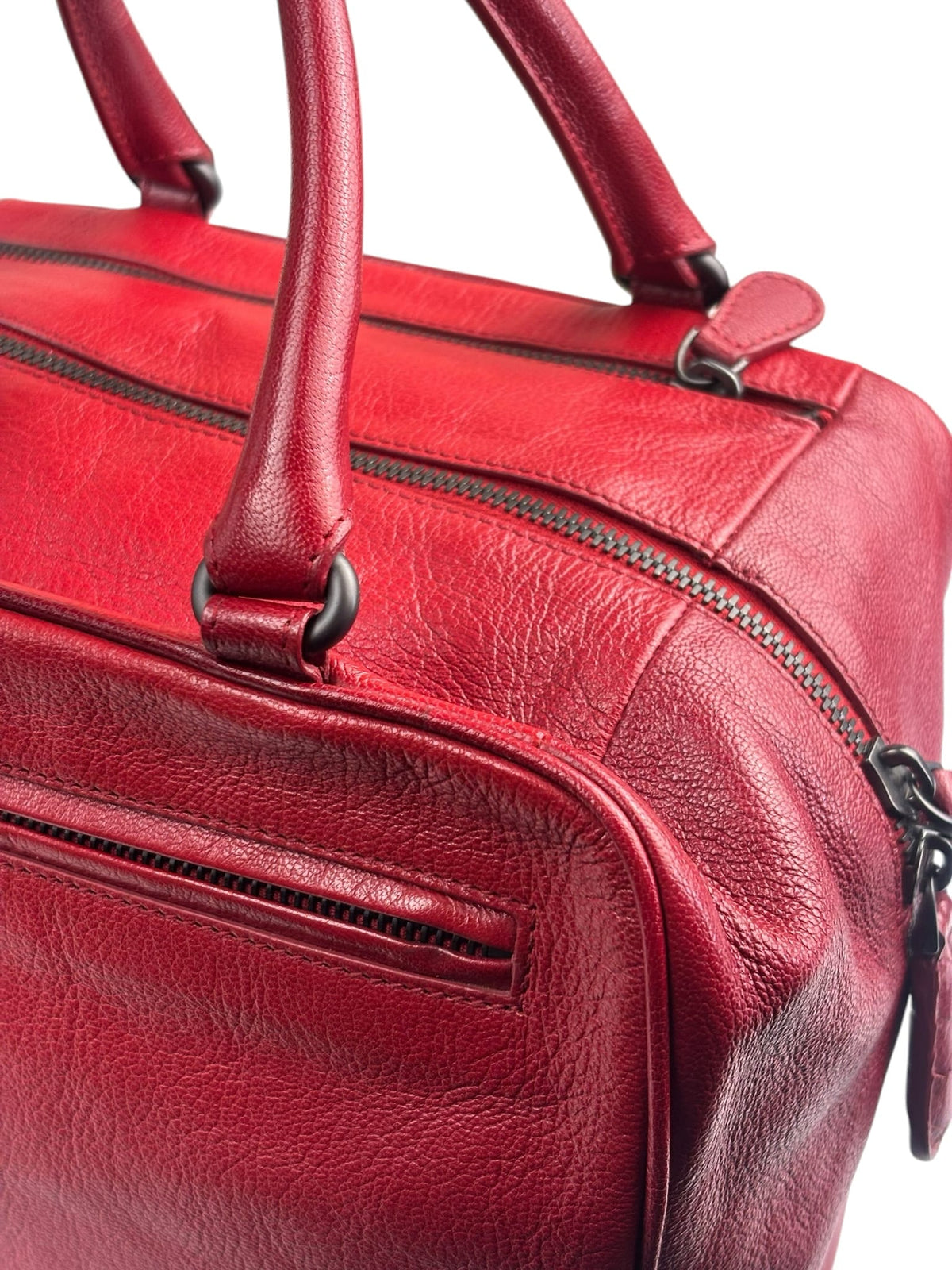 Bottega Veneta Red Leather Brera Handbag