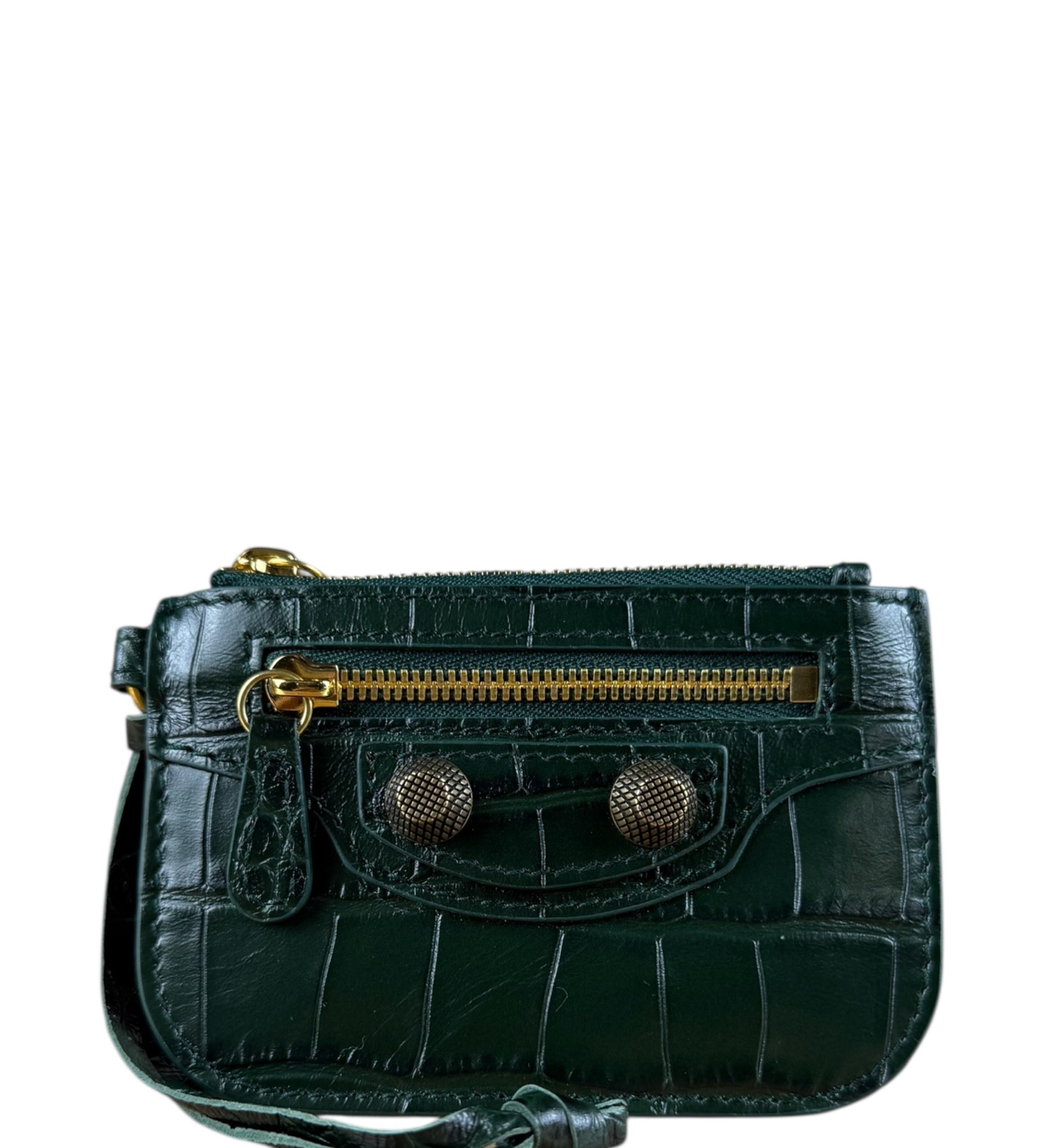 Balenciaga Green Zip Pouch