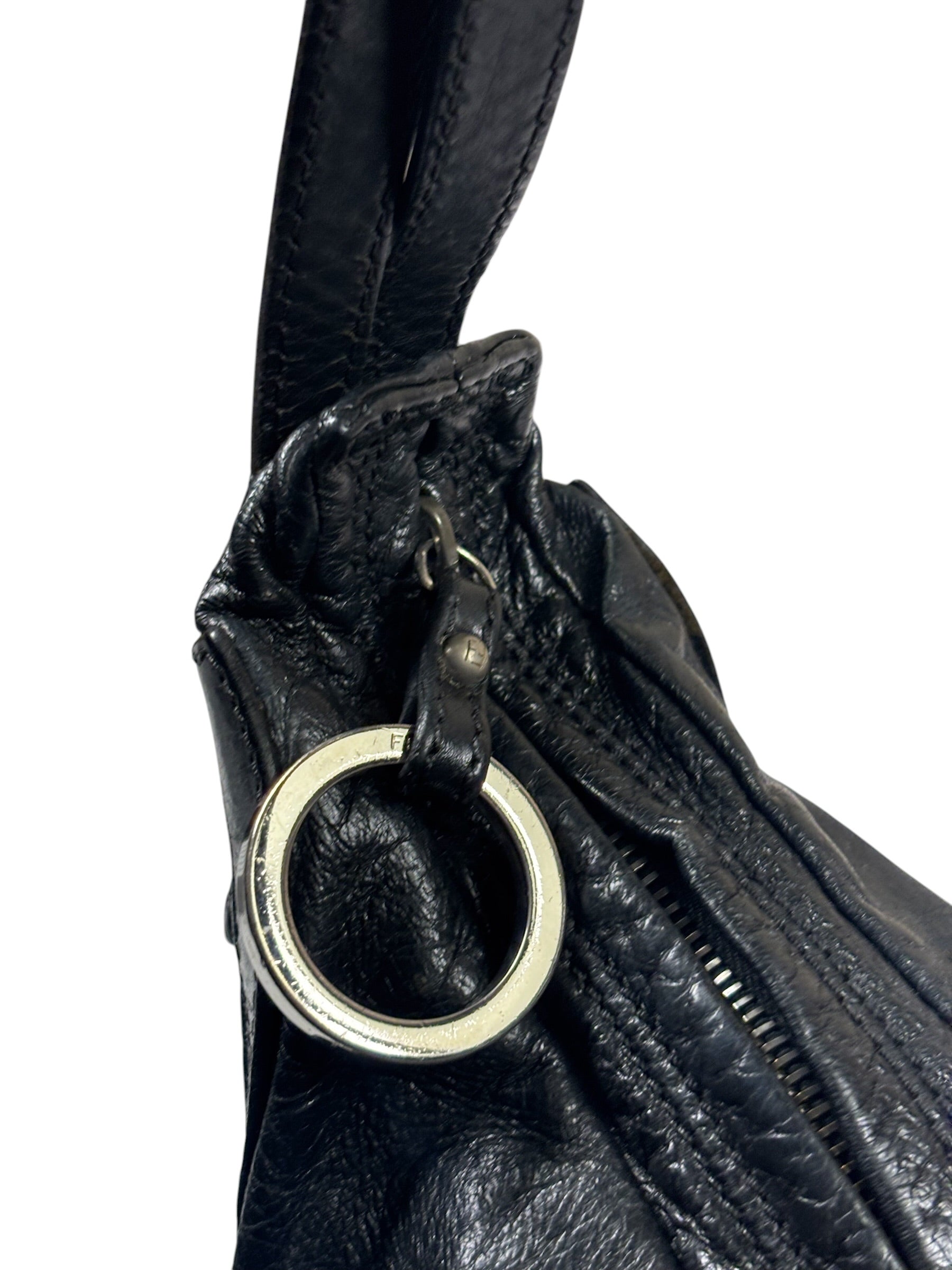 Fendi Black Leather Hobo Bag