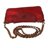 Prada Red Tessuto Nylon/Saffiano Leather Trim Two-Way Bag
