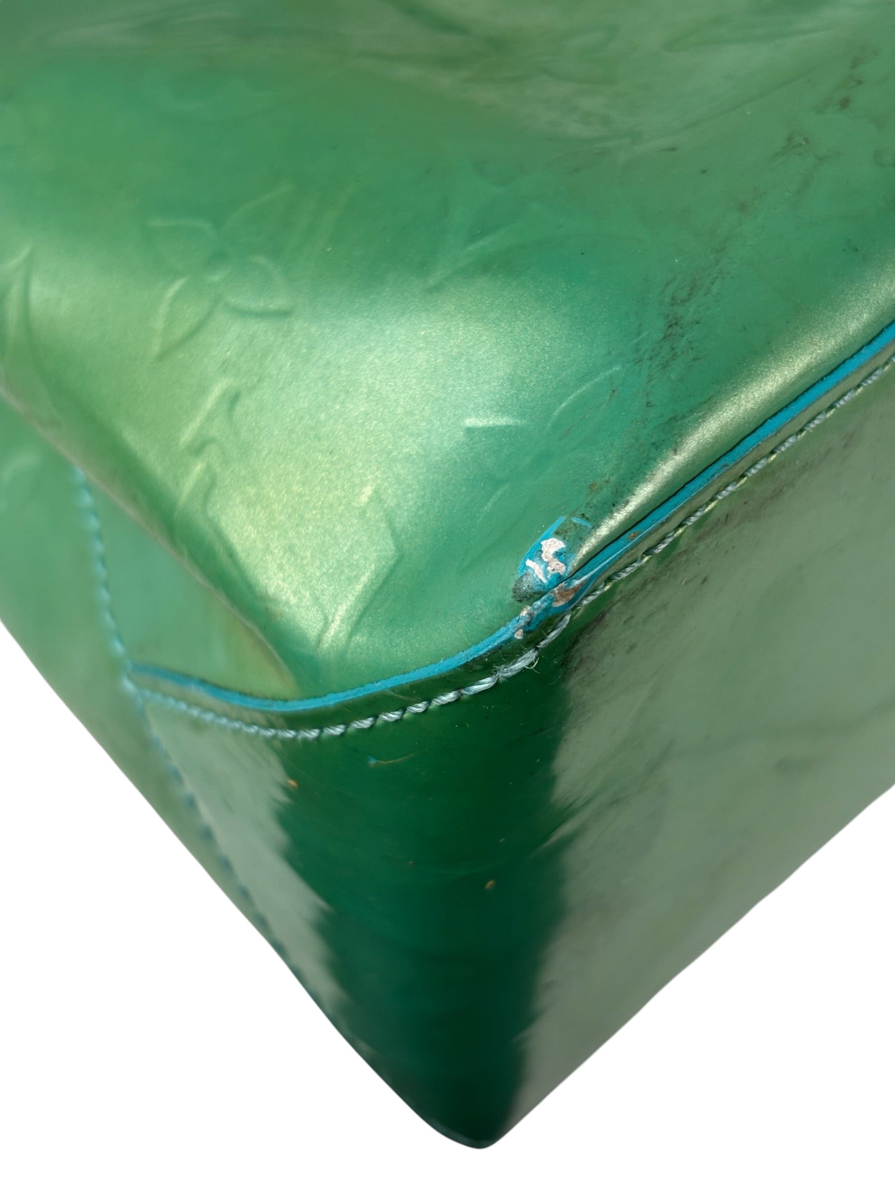 Louis Vuitton Vintage Teal Monogram Vernis Wilshire PM Tote