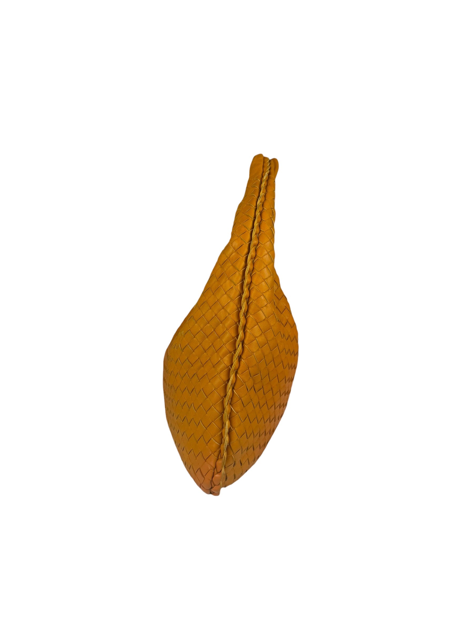 Bottega Veneta Orange Leather Intercciato Hobo Bag
