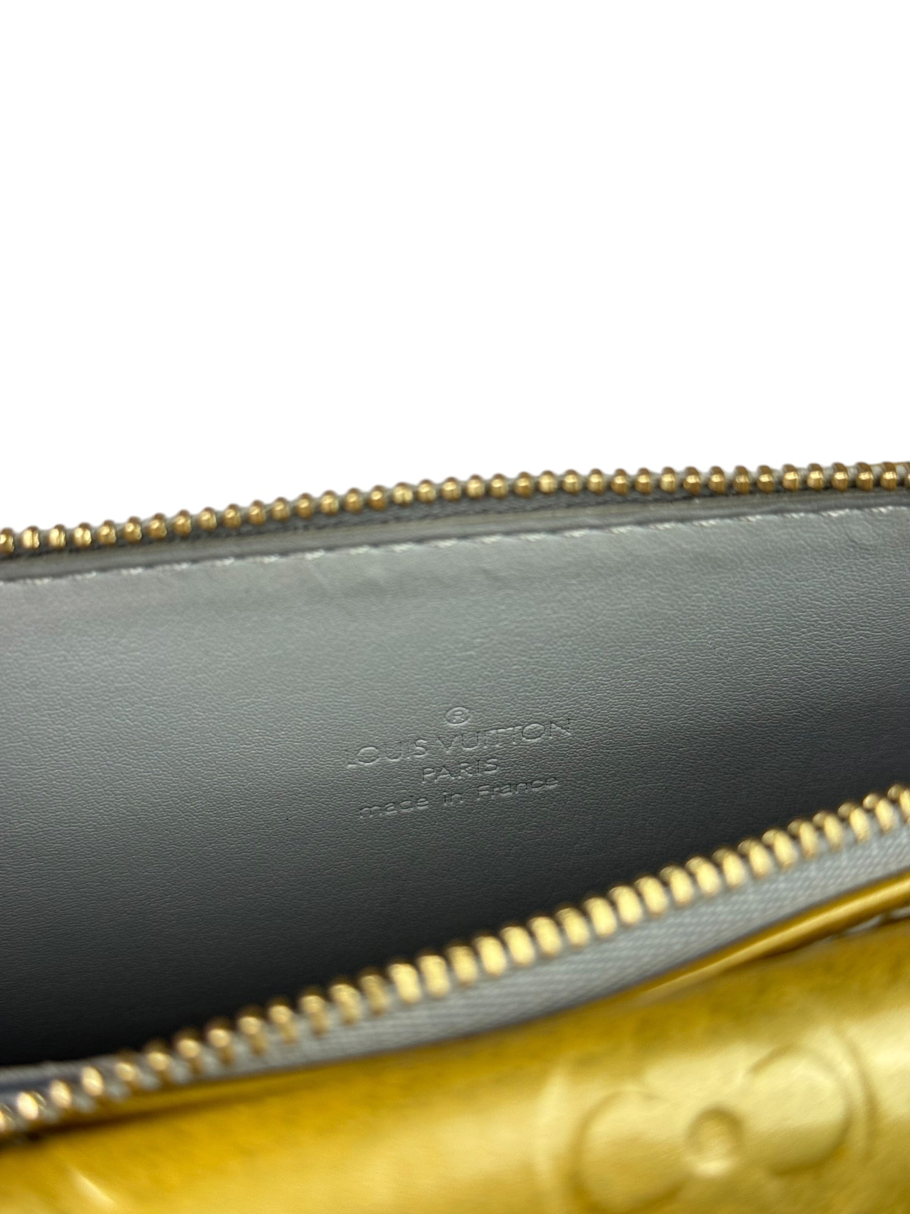 Louis Vuitton Yellow Patent Leather Vernis Mott Accessory Pouch