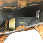Burberry Brown Leather & House Check Small Banner