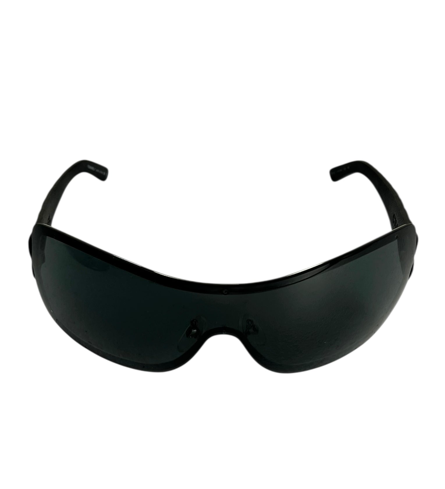 Chanel Black Quilted Y2K Wide Frame Sunglasses