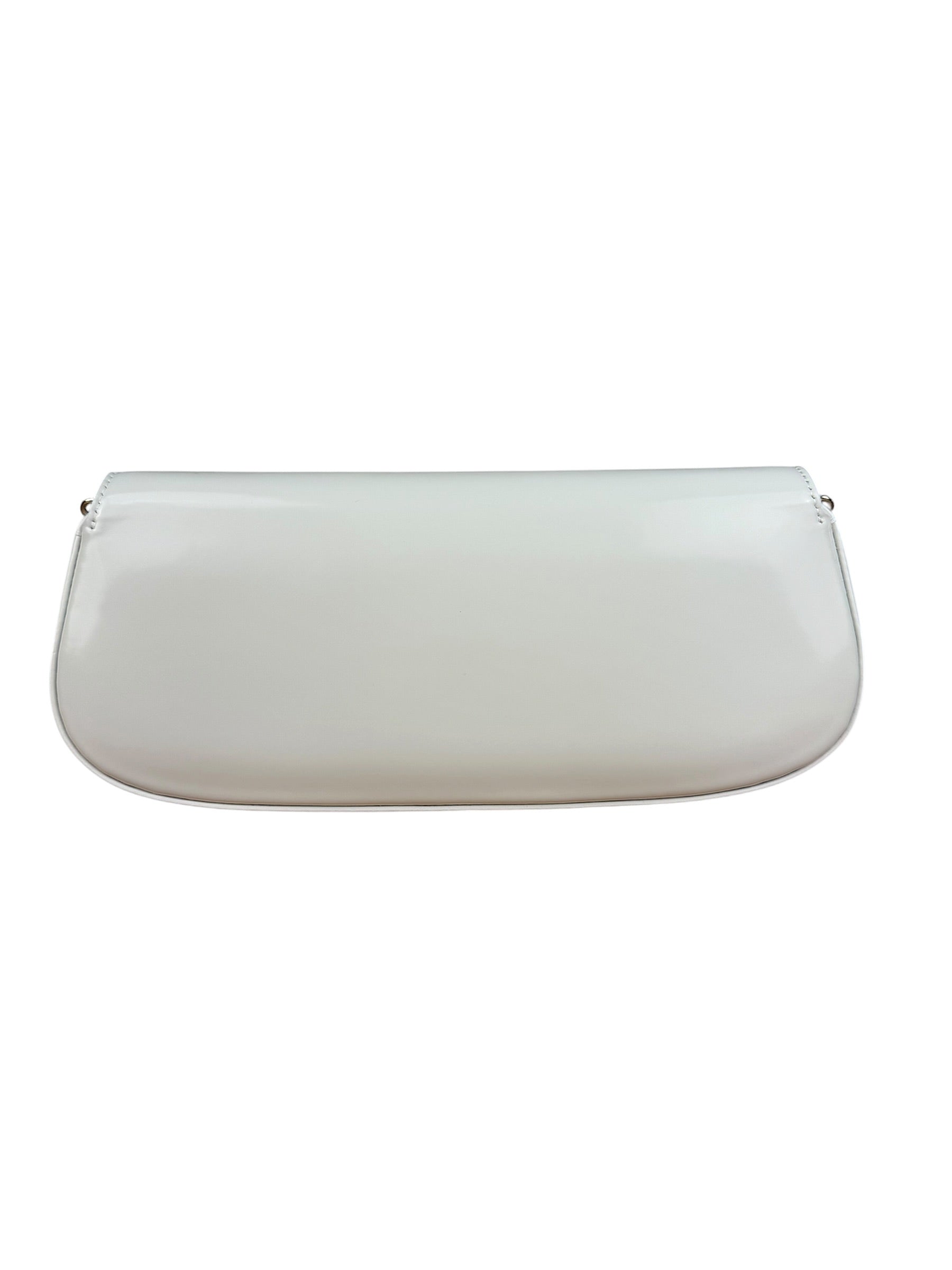 Gucci White Leather Bamboo Night Small Clutch/Pochette