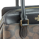 Coach Brown/Black Canvas Mini Darcie Carryall Two-Way Bag