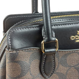 Coach Brown/Black Canvas Mini Darcie Carryall Two-Way Bag