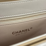 Chanel Cream Quilted Leather Flap Bag 2018