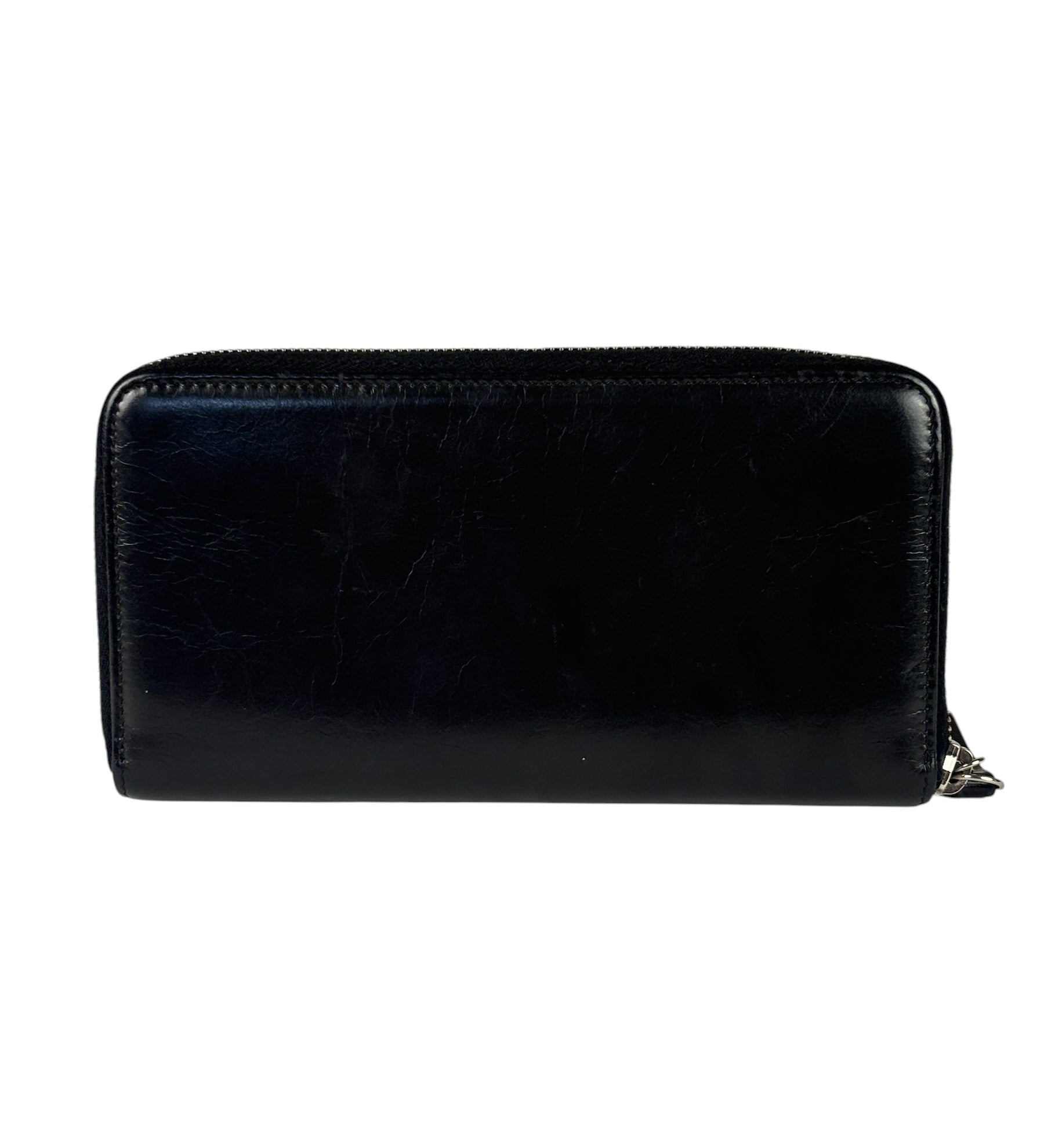 Chanel Black Leather Votez Coco Zip-Around Wallet 2014