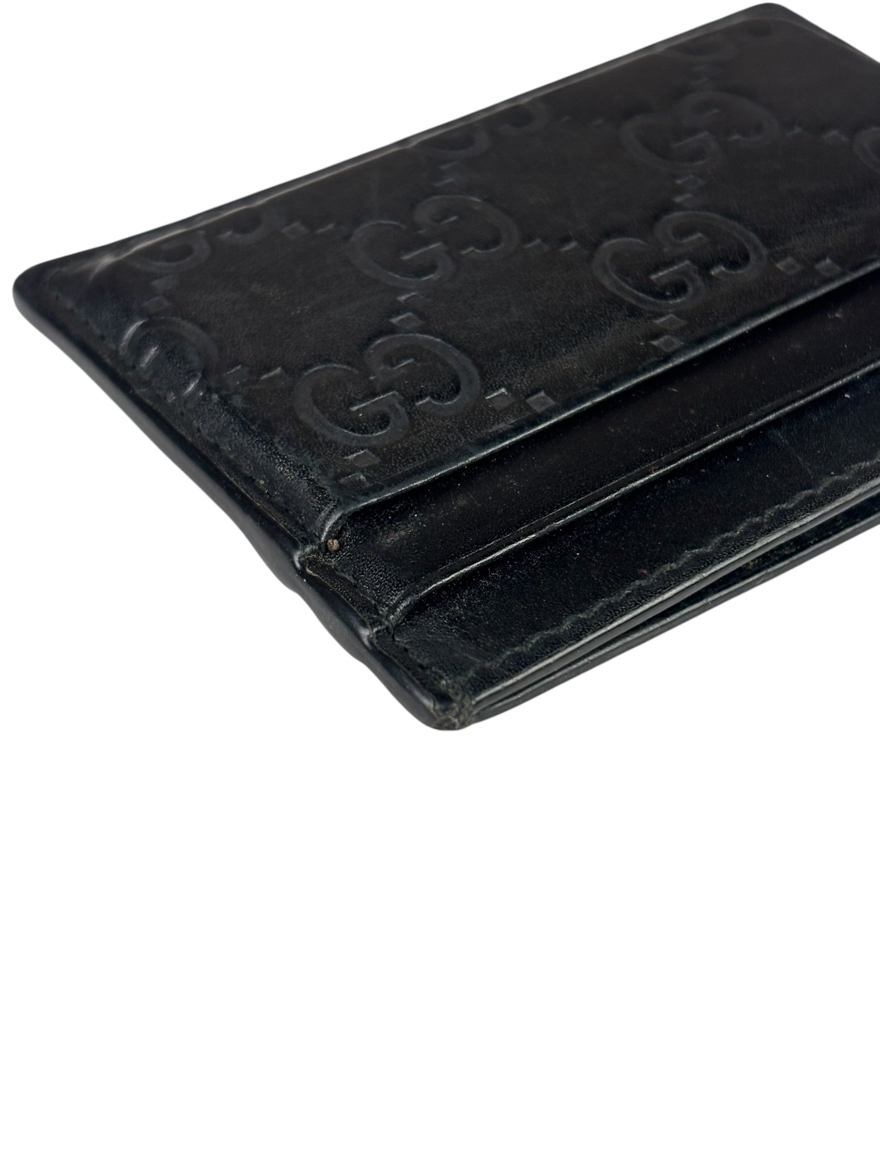 Gucci Black Leather GG Card Holder