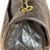 Chanel Vintage Brown Leather Jumbo Flap Bag