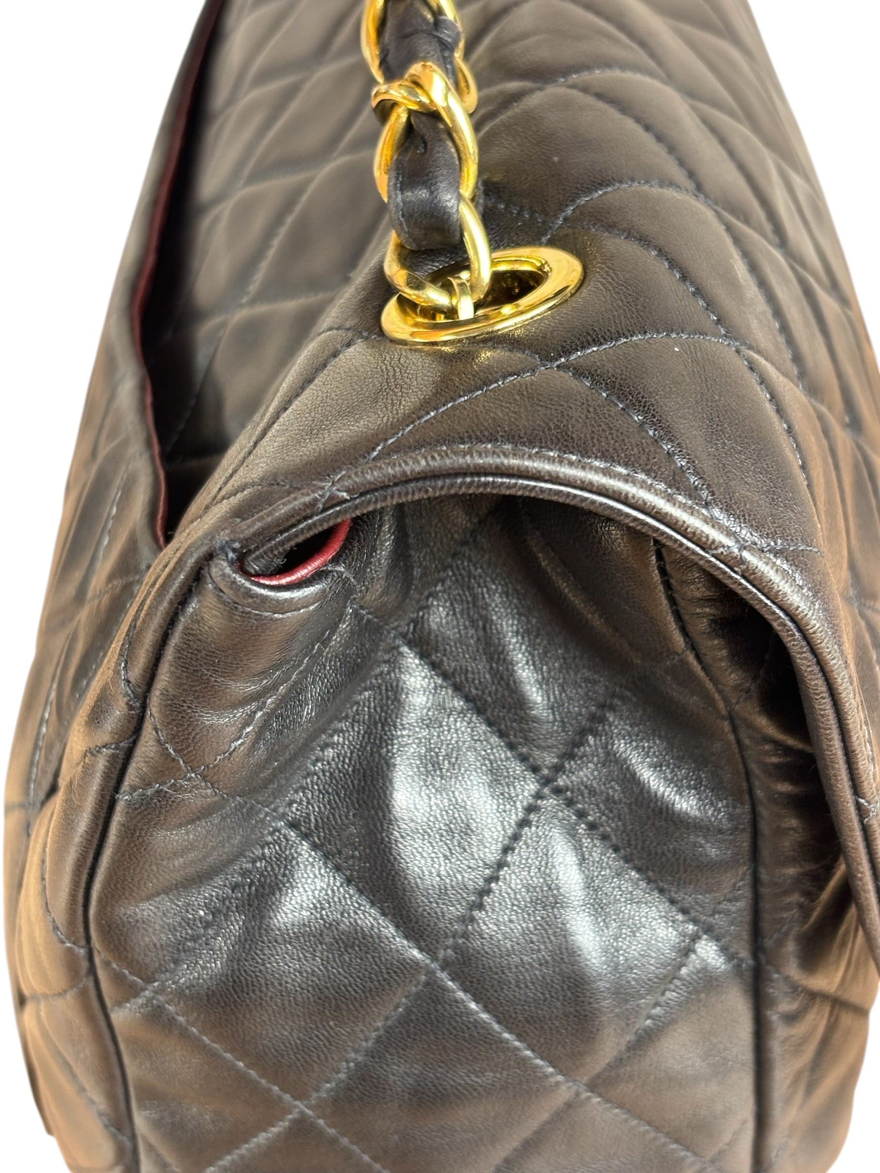 Chanel Vintage Brown Leather Jumbo Flap Bag