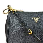 Prada Black Pebbled Leather Pochette