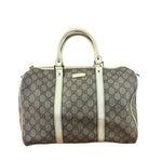 Gucci Bicolor Leather Trim GG Supreme Joy Boston Handbag