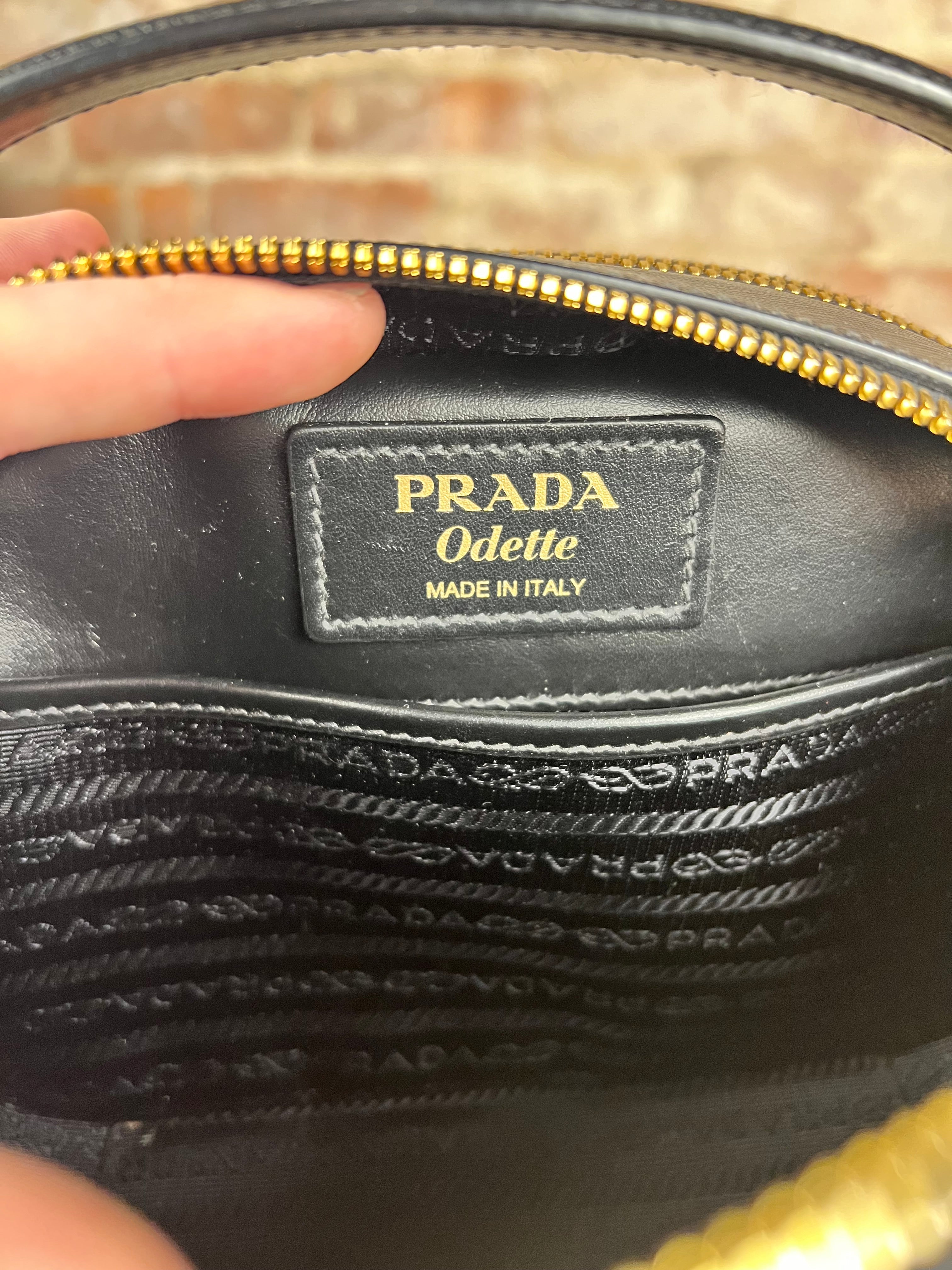 Prada Black Leather Odette Crossbody