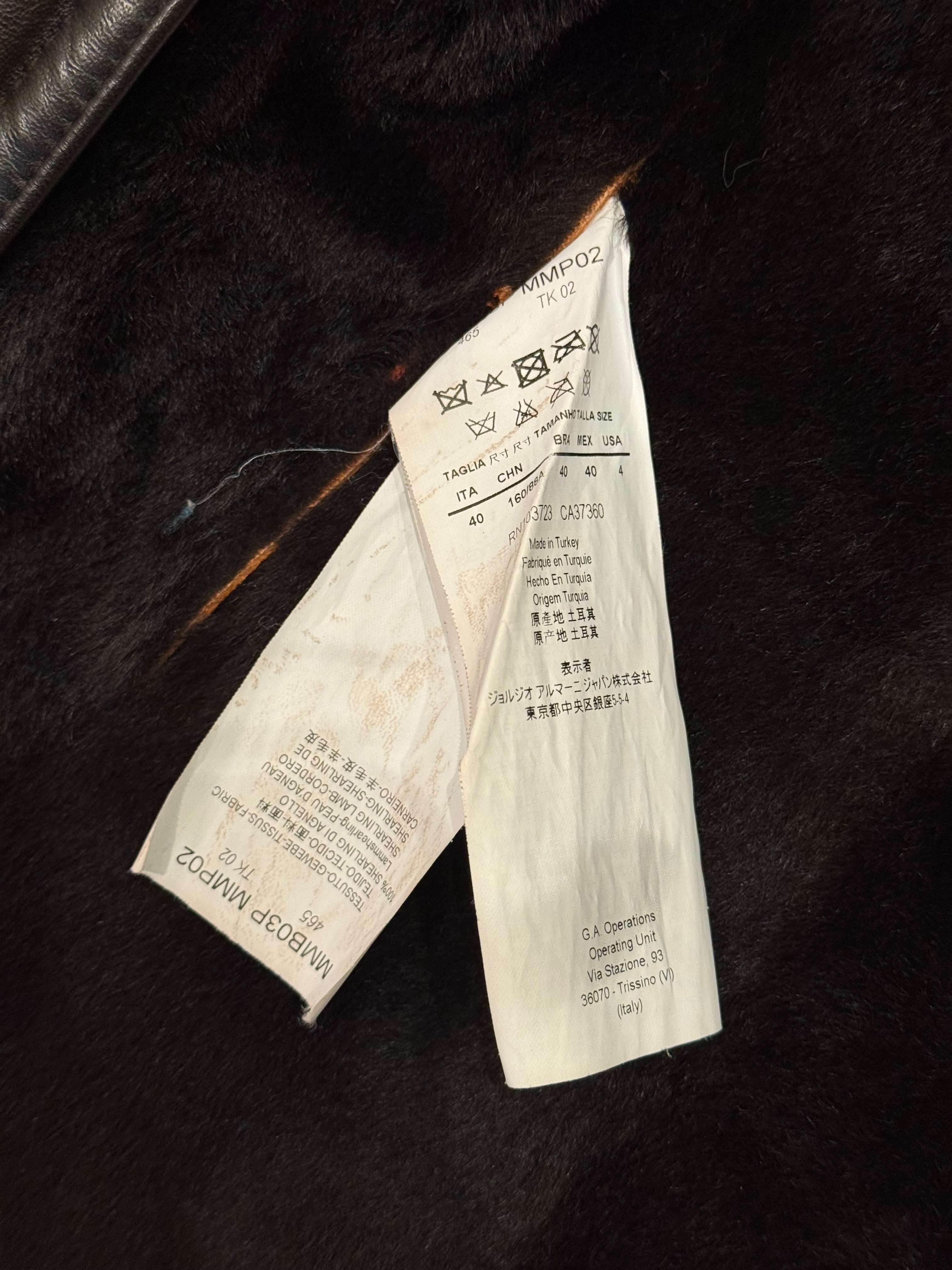 Armani Orange Suede Fur Lined Zip Up Jacket